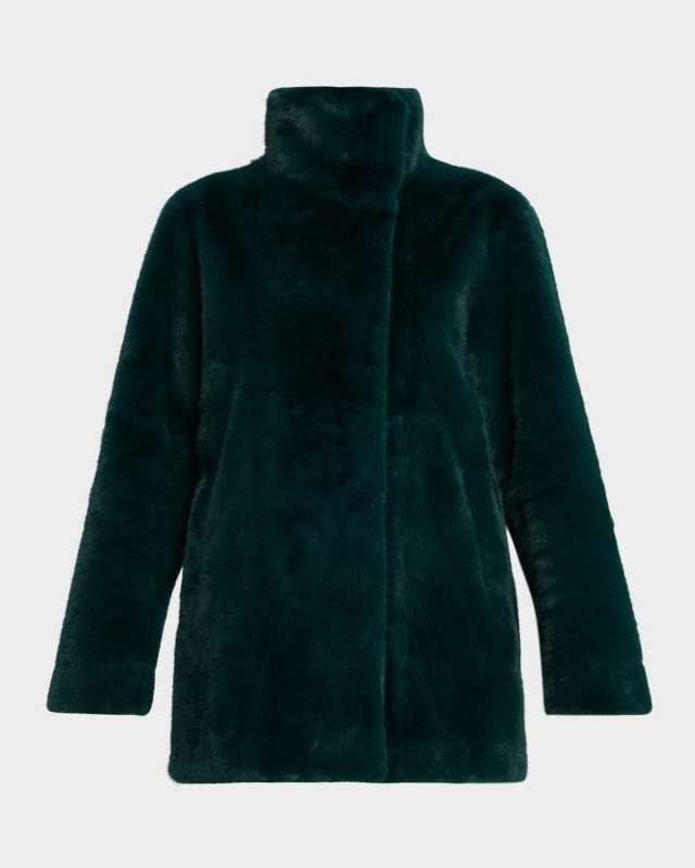Jenny Stand-Collar Faux Fur Coat